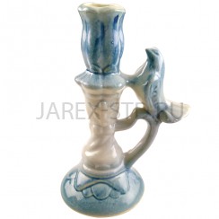 Подсвечник "Голубь", керамика, голубой; h10,5.Арт.КЦ-043/гол