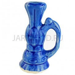 Подсвечник "Кувшин с ручкой", керамика, синий; h7,0.Арт.КЦ-049/син