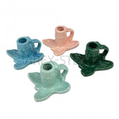 Подсвечник "Лист", керамика, цвет в ассортименте; h6,7.Арт.КЦ-Л/6006