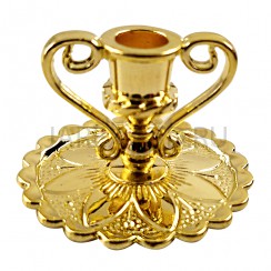 Подсвечник, металл, в индивидуальной пластиковой упаковке, цвет золото; h2.Арт.П-010