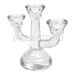 Подсвечник на  3 свечи, стекло; h 13.Арт.ПС-0796-1