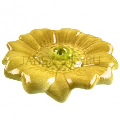 Подсвечник "Подсолнух", керамика, жёлтый; d12.Арт.КЦ-033/жел