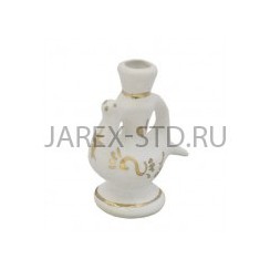Подсвечник "Птичка", керамика, белый с золотом; h4.Арт.КБЗ-028