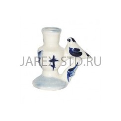 Подсвечник "Птичка", керамика, гжель; h6.Арт.КГ-002