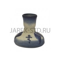 Подсвечник "Пустышка", керамика, гжель; h4,5.Арт.КГ-008