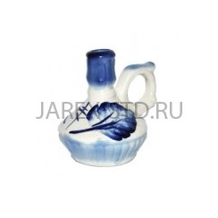 Подсвечник "Пузатик", керамика, гжель; h5,5.Арт.КГ-006