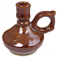 Подсвечник "Пузатик", керамика, коричневый; h5,5.Арт.КЦ-003/кор