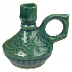 Подсвечник "Пузатик", керамика, зеленый; h5,5.Арт.КЦ-003/зел