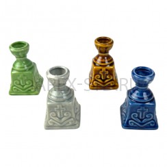 Подсвечник "Вазочка", керамика, цвет в ассортименте; h 6,5.Арт.КЦ-В/57