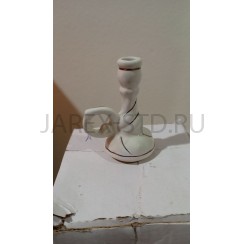 Подсвечник "Вьюн", керамика, белый с золотом; h6,5.Арт.КБЗ-010