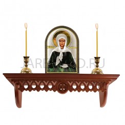 Полка для икон деревянная прямая, резная; 10*40.Арт.ПИ-Пр-40