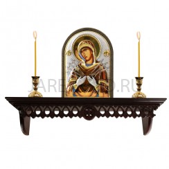 Полка для икон деревянная прямая, резная; 10*50.Арт.ПИ-Пр-50