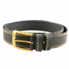 Ремень с молитвой , кожа, цвет черный; 4*120.Арт.ИК-С21П