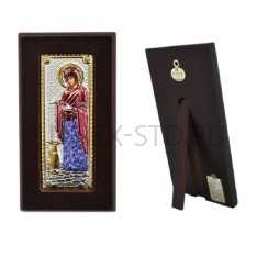 Икона "Геронтисса", прямоугольная, риза металл, рамка тёмный мдф, напыление серебро&золото&цветная эмаль; 5*9.Арт.И-ГР-1202FХ-С