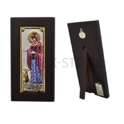 Икона "Геронтисса", прямоугольная, риза металл, рамка тёмный мдф; напыление серебро&золото&цветная эмаль; 6*12.Арт.И-ГР-1202ЕХ-С