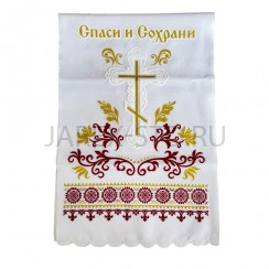 Рушник «Спаси и сохрани», вышивка, красный