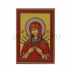 Икона "Семистрельная", мдф, полиграфия; 6*8.Арт.И-МДФ-004/125