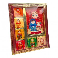 Шоколадный набор с магнитом "Три матрешки", молочный, темный; 50 г..Арт.Ш-Б11205