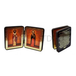 Складень "Киприан и Устинья" с молитвой, мдф широкий, полиграфия; 8*10.Арт.И-Ш-МДФ-2/КУ