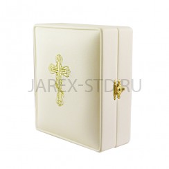 Складень "Спаситель - Казанская", риза, стекло, белая экокожа, полиграфия; 13,5*15,5.Арт.СК-Б-24224