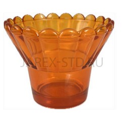 Стакан для лампад "Универсальный", стекло, оранжевый h6.Арт.СЛ-126-1/жел