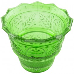 Стакан для лампад "Ландыш", стекло, зелёный; h 7.Арт.СЛ-С-007/ЛЗ