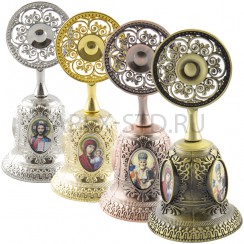Колокольчик металлический с ликами Святых, микс; h9.Арт.КЛМ-ЛЦ