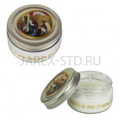 Свеча ароматическая праздничная "Введение во храм Пресвятой Богородицы", стекло ; h4.Арт.АРС-ВПБ