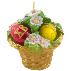 Свеча пасхальная, парафиновая "Корзинка"; h9.Арт.ПС-ЯР/6866