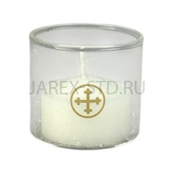 Свеча в стеклянном стакане с крестиком, h5.Арт.СС/К-30