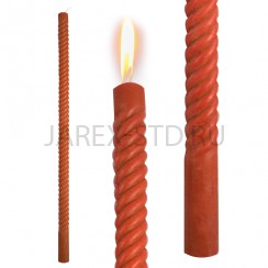Свеча восковая витая,красная; h40.Арт.СВВ-40/кр