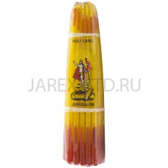 Жёлтые Иерусалимские свечи, обожжённые Благодатным огнём.Пучок 33 штуки; h16.Арт.С-И-3/Ж