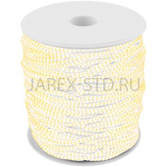 Шнур на бобине, нейлон, белый с золотым люрексом; 90м..Арт.ТН-НЛ-002/БЗ
