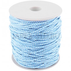 Шнур на бобине, нейлон, голубой с серебряным люрексом; 90м.Арт.ТН-НЛ-002/ГС