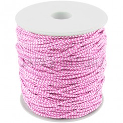 Шнур на бобине, нейлон, розовый с серебряным люрексом; 90м.Арт.ТН-НЛ-002/РС