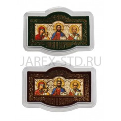 Автомобильный тройник в ассортименте, пластик  "Спаситель, Казанская, Николай Чудотворец"; 6*9.Арт.И-П-053