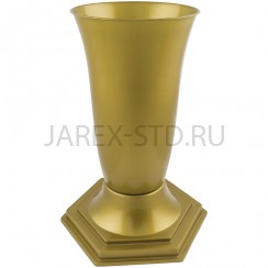 Ваза для цветов, пластик, золотая; h30.Арт.ВП-06/З