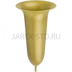 Ваза для цветов с колышком, пластик, золотая; h22.Арт.ВП-03/З