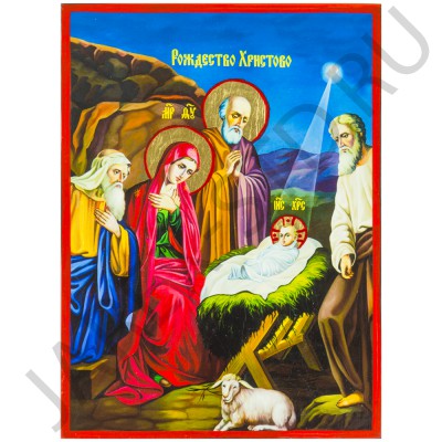 Икона "Рождество Христово", дерево под старину, печать-краска; 17*23.Арт.И-СТ-002/123