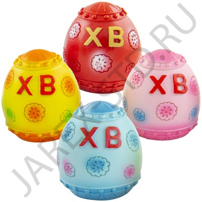 Яйцо пасхальное "ХВ", керамика, цвет в ассортименте; h3,5.Арт.ПЯ-ГМ/3.5