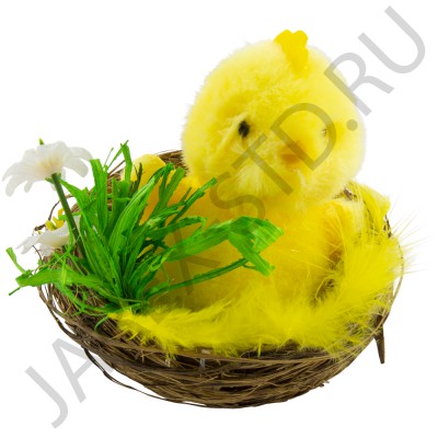 Пасхальный сувенир "Цыпленок в гнезде"; h10.Арт.ПС-180-0521A
