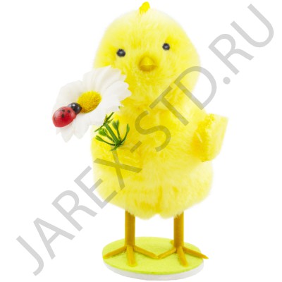Пасхальный сувенир "Цыпленок с цветами"; h10.Арт.ПС-190-0600C