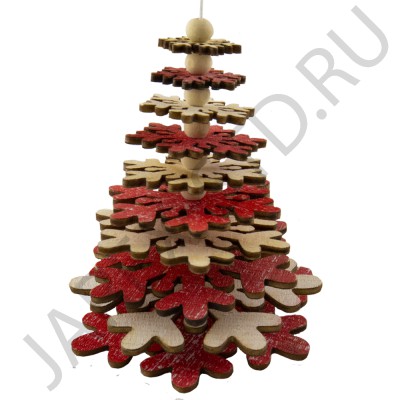 Новогоднее украшение "Елочка", подвесная, дерево; h10.Арт.ЕД-П-001