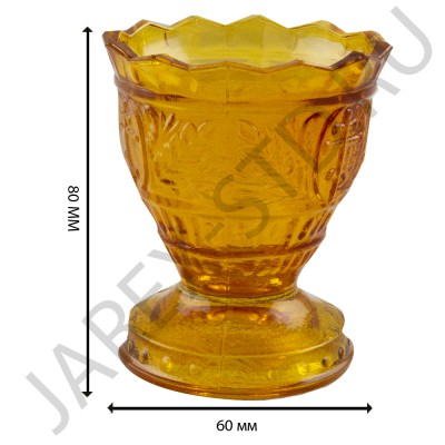 Настольная лампада "Лилия", стекло, жёлтая; h8.Арт.СЛ-С-006/ЛЖ