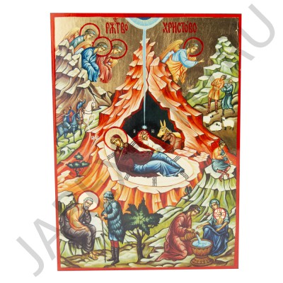 Икона "Рождество Христово", дерево, позолота, печать-краска; 17*23.Арт.И-СТГ-001/123