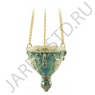 Подвесная лампада "Лилия", керамика, зелёная; h8,5.Арт.К-004/З