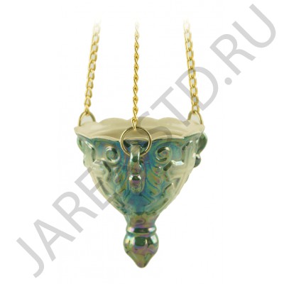 Подвесная лампада "Лилия", керамика, зелёная; h8,5.Арт.К-004/З