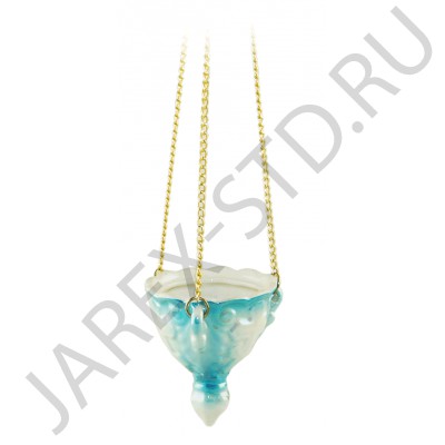 Подвесная лампада "Лилия", керамика, голубая; h8,5.Арт.К-004/Г