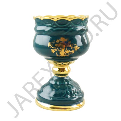 Настольная лампада "Грааль", керамика, зеленая; h14,5.Арт.КЦ-021/зел