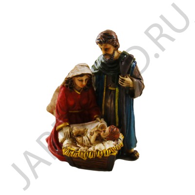 Рождественский вертеп "Святое семейство", полистоун; h11.Арт.ПК-Р-96
